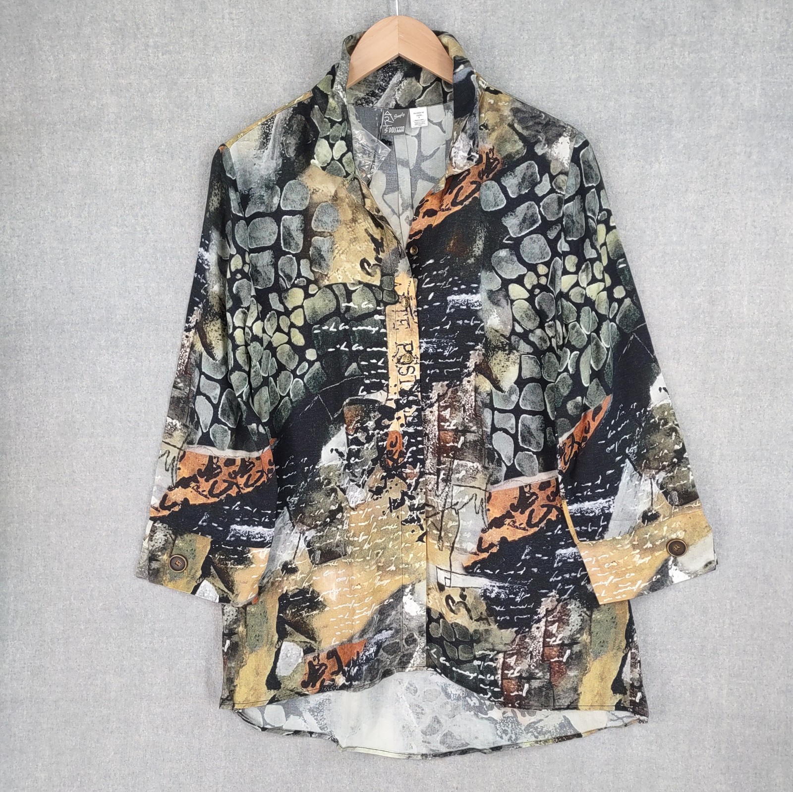 Dolcezza Top Small Multicolor Artsy Lagenlook But… - image 1
