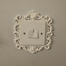 Victorian Style White Ornate Light Switch Surround - 4 Pack Set