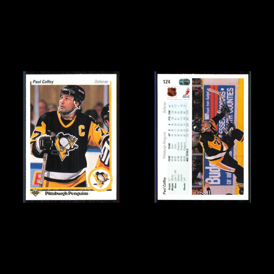 Paul Coffey #124 1990 Upper Deck Pittsburgh Penguins Hockey Card NHL NM - Image 3 of 3