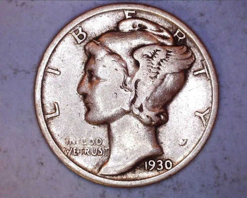 1930 Mercury Head Silver Dime  FINE ~ **122-6A
