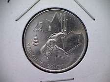 2008 Canada Unc.  25 Cent Coin.  ( Ski-jump- 2010 Vancouver  Olym.)