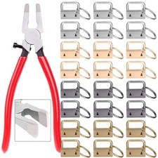 40pc Key Fob Hardware Set - 1 Inch Keychain Hardware with Pliers for Wristlet...