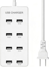 USB Wall Charger USB Charging Station for Multiple Devices 8-Ports Charging Hu