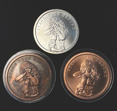 2 Oz .999 Silver Stand Your Ground Silver Shield Second Amendment 4 Oz Pure CU