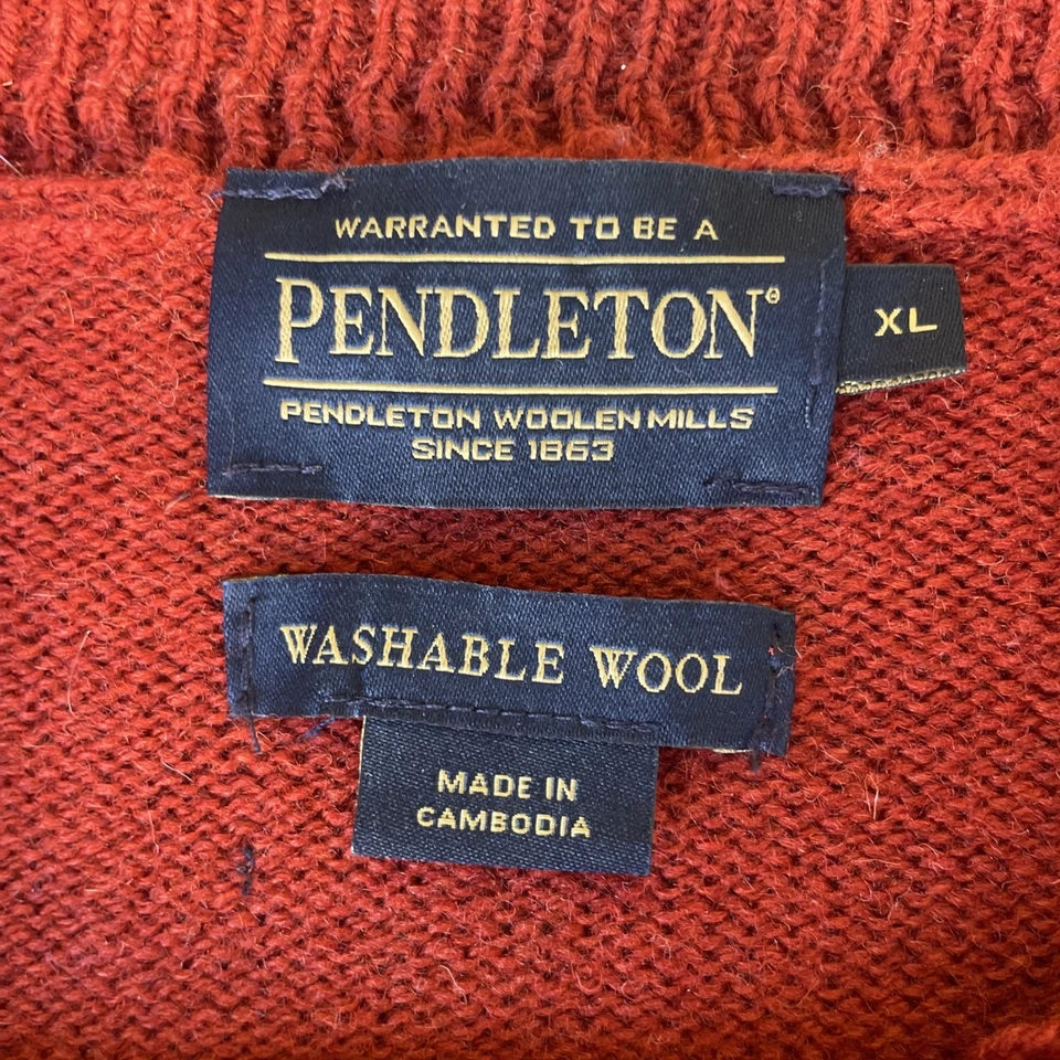 Suéter Pendleton Vintage Talla Grande L Lana Naranja Quemado Manga Larga Foto 2 de 3