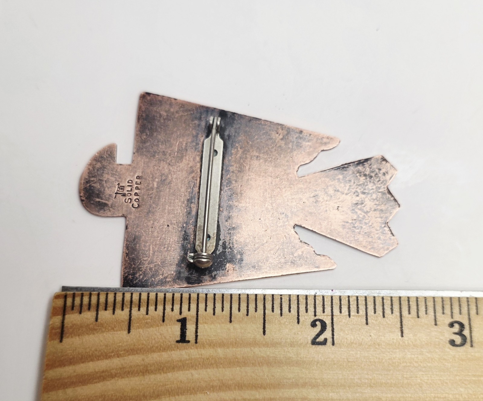 VTG Solid Copper Thunderbird Pin Brooch Bell Trad… - image 7