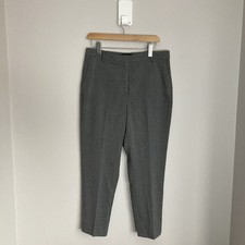 Mango Womens Trousers UK 14 Grey Office Work Tailored Tapered MNG Pinstripe