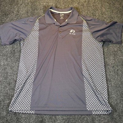Adidas ClimaCool Mens Golf Polo Shirt Las Sendas Logo Gray XL Short Sleeve