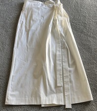 Zara Asymmetric Midi Skirt Sz XS White