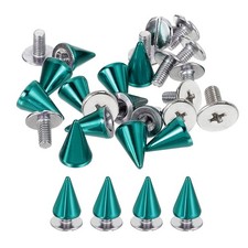 20 Set Spikes and Studs 7 x 10mm Cone Punk Spikes Rivet Green