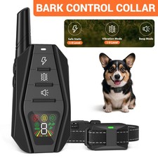 Dog Bark Collar Rechargeable Waterproof Anti Bark Dog Training Collar w/ Remote