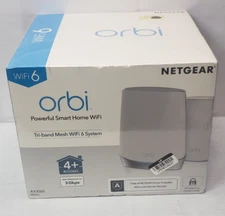 NETGEAR Orbi Whole Home Tri-Band Mesh WiFi 6 System *New, Sealed