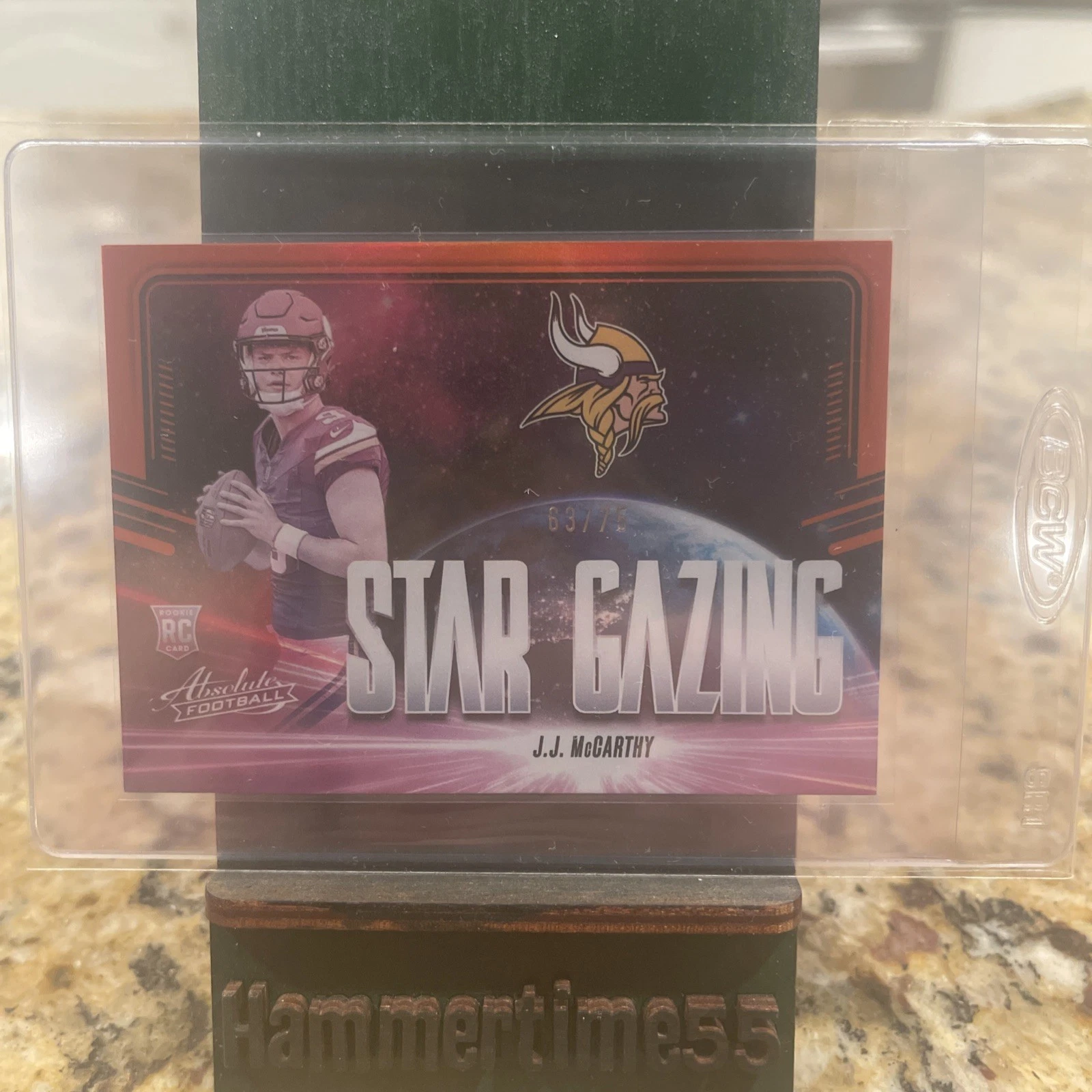 JJ McCarthy Panini Absolute Star Gazing #SGJMY Orange Spectrum