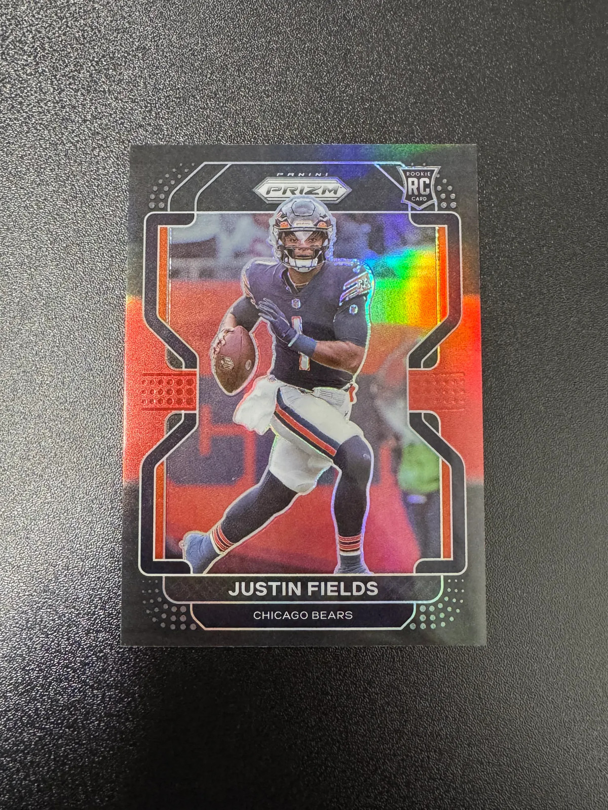 2021 Panini Chronicles Prizm Black Justin Fields #PB-3 Red RC 24/99