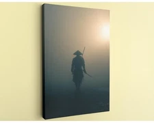 Samurai Wall Art Japanese Warrior Canvas Minimalist Ronin Silhouette Print