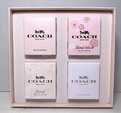 Coach 4 Pc Women s Deluxe Mini  Perfume Blush Box Gift Set ~NIB~