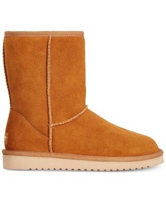 KOOLABURRA BY UGG KOOLA SHORT CHESTNUT SUEDE SHEEPSKIN WOMEN'S BOOTS SIZE US 8