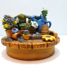 Our America Candle Topper Gardening Flowers Watering Can Ladybugs Flowerpots