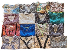 Womens Scrub Tops Size XS S Shirts Geometric Floral Lot of 16