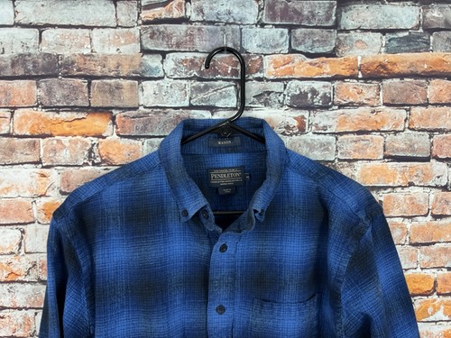 Camisa Pendelton Mason Franela Cuadros Azul Manga Larga Mediana - Imagen 3 de 9
