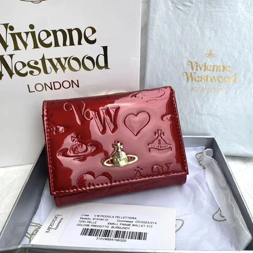 Vivienne Westwood Gamaguchi Trifold Wallet Color Red orb Enamel | eBay