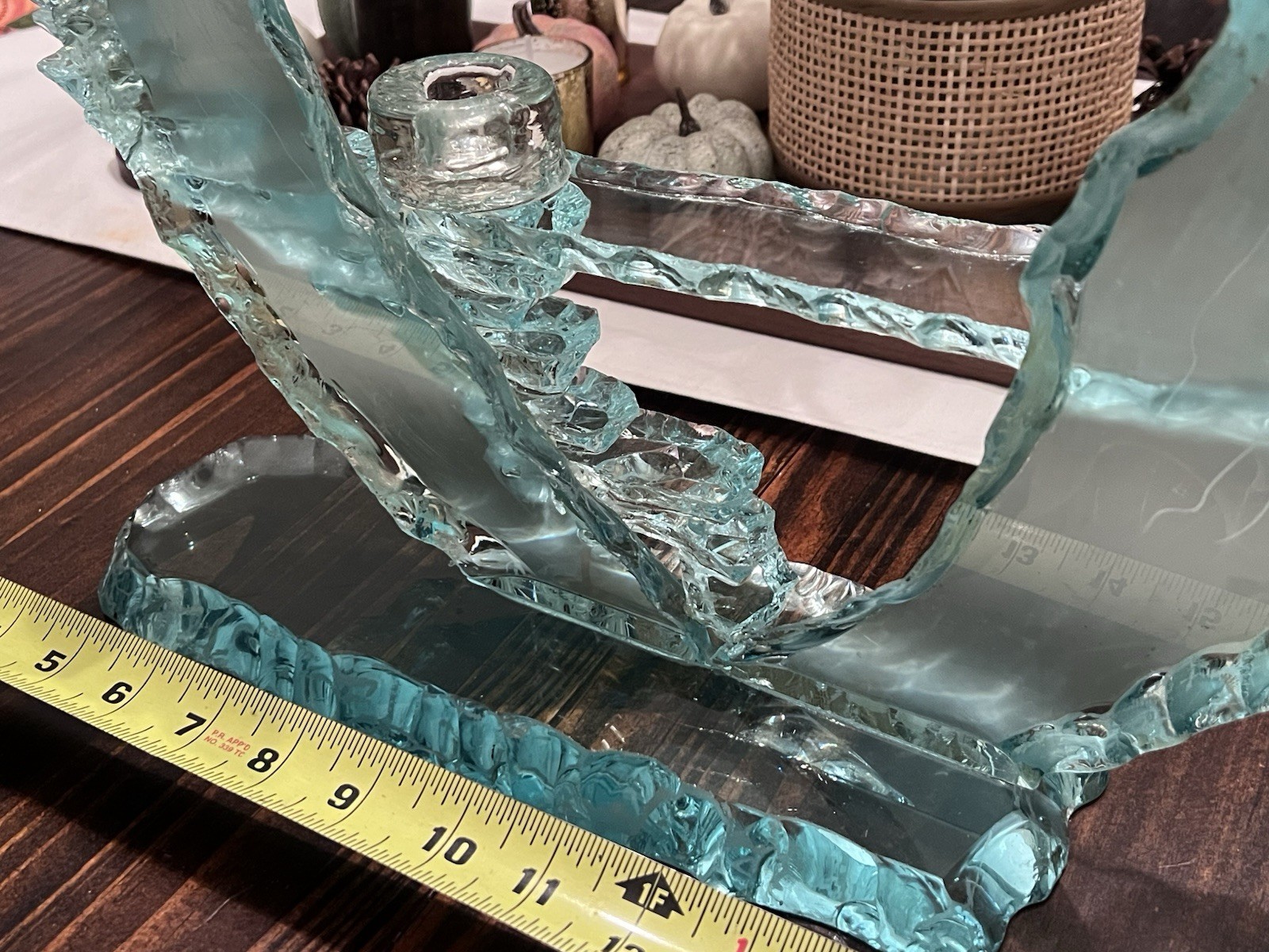 Yehuda Uda Parmat Stacked Art Glass Candleholder - Large !! 1/1 Signed