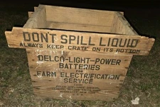 Delco Light Batteries Farm Box General Motors Sales corp Wood Crate Box 1930s