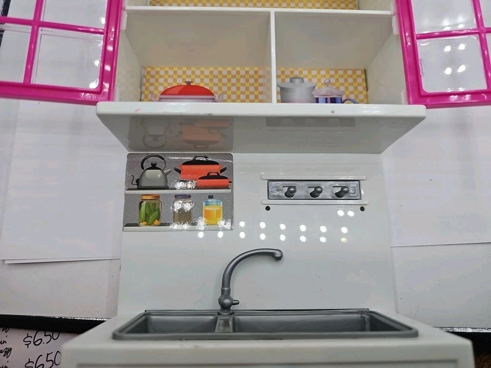 Barbie Dollhouse Kitchen Cabinet Storage & Sink Liberty Imports Accessories 1:6 - Image 4 of 4