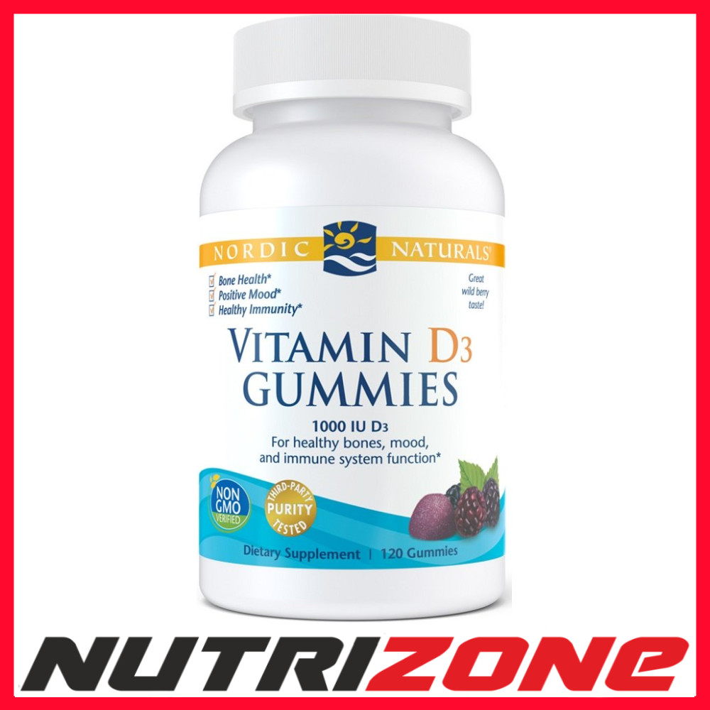 Nordic Naturals Vitamin D3 Gummies 1000 IU Wild Berry - 120 gummies