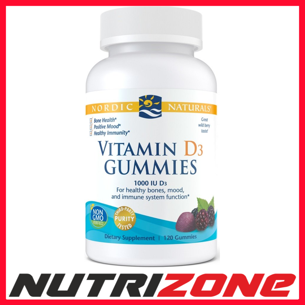 Nordic Naturals Vitamin D3 Gummies 1000 IU Wild Berry - 120 gummies