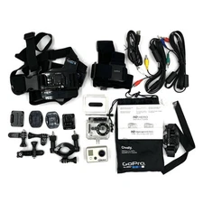 Original Complete GoPro HD HERO 1 Camcorder - Rare w/ Chest & Helmet Mounts
