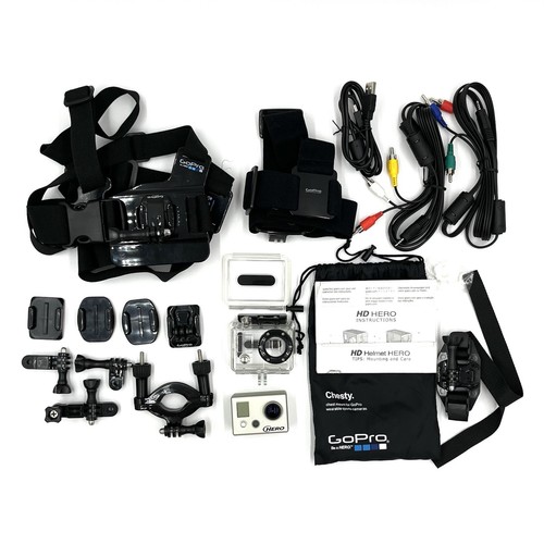 Original Complete GoPro HD HERO 1 Camcorder - Rare w/ Chest & Helmet Mounts - Picture 1 of 8