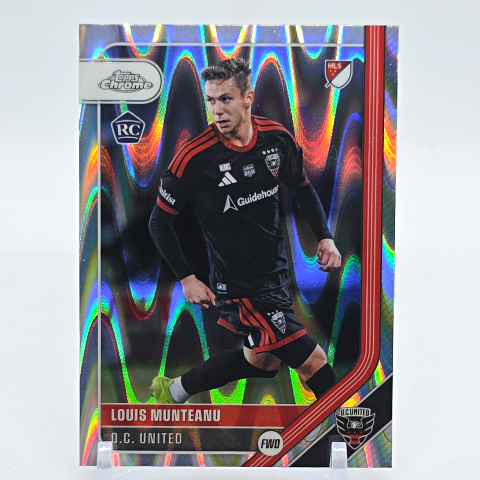 2026 Topps Chrome MLS Ray Wave Parallel Louis Munteanu RC #110 DC United Romania