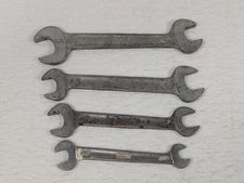 Set of 4 Vintage Open End Drop Forged Steel Wrenches - Germany