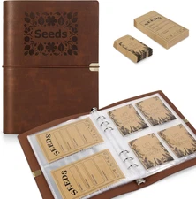 Seed Storage Organizer, Seed Packet Organizer Binder with 80Pcs Garden Seeds ...