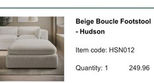 Beige Boucle Footstool - Hudson  HSN012