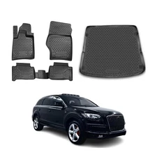Custom Floor Mats & Cargo Liners for Audi Q7 2007-2015 Black 5 Pcs