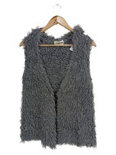 Rich & Royal Fellweste Damen Gr. S Grau Kunstfell Weste Boho