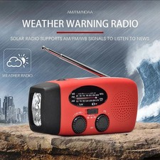 Hand Crank Dynamo Wind Up Solar AM FM Radio USB Charger Camping Light Torch Gift