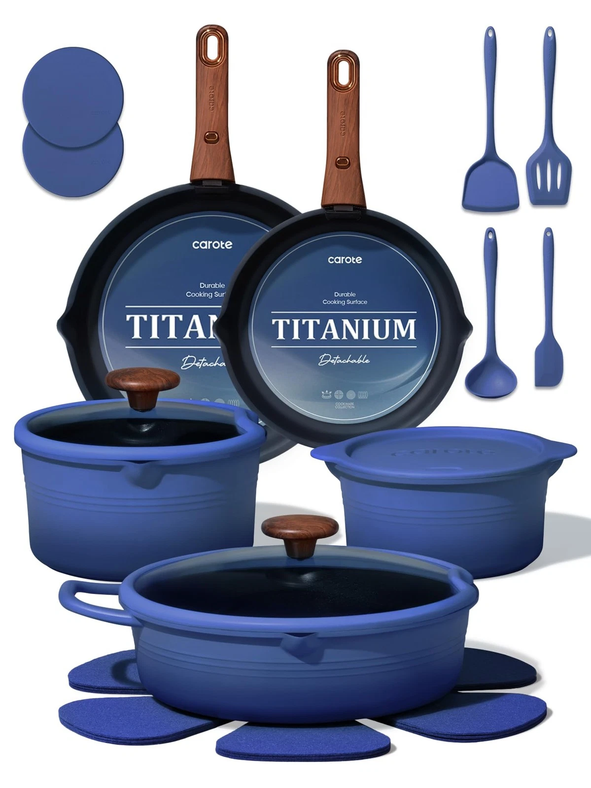 20Pcs Titanium Cookware Set, Pots and Pans Set Non Stick, Kitchen Cooking Set...