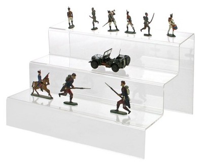 Präsentations-Treppe Acryl Dekotreppe für Modelle & Mineralien 2/3 Stufen I SAFE