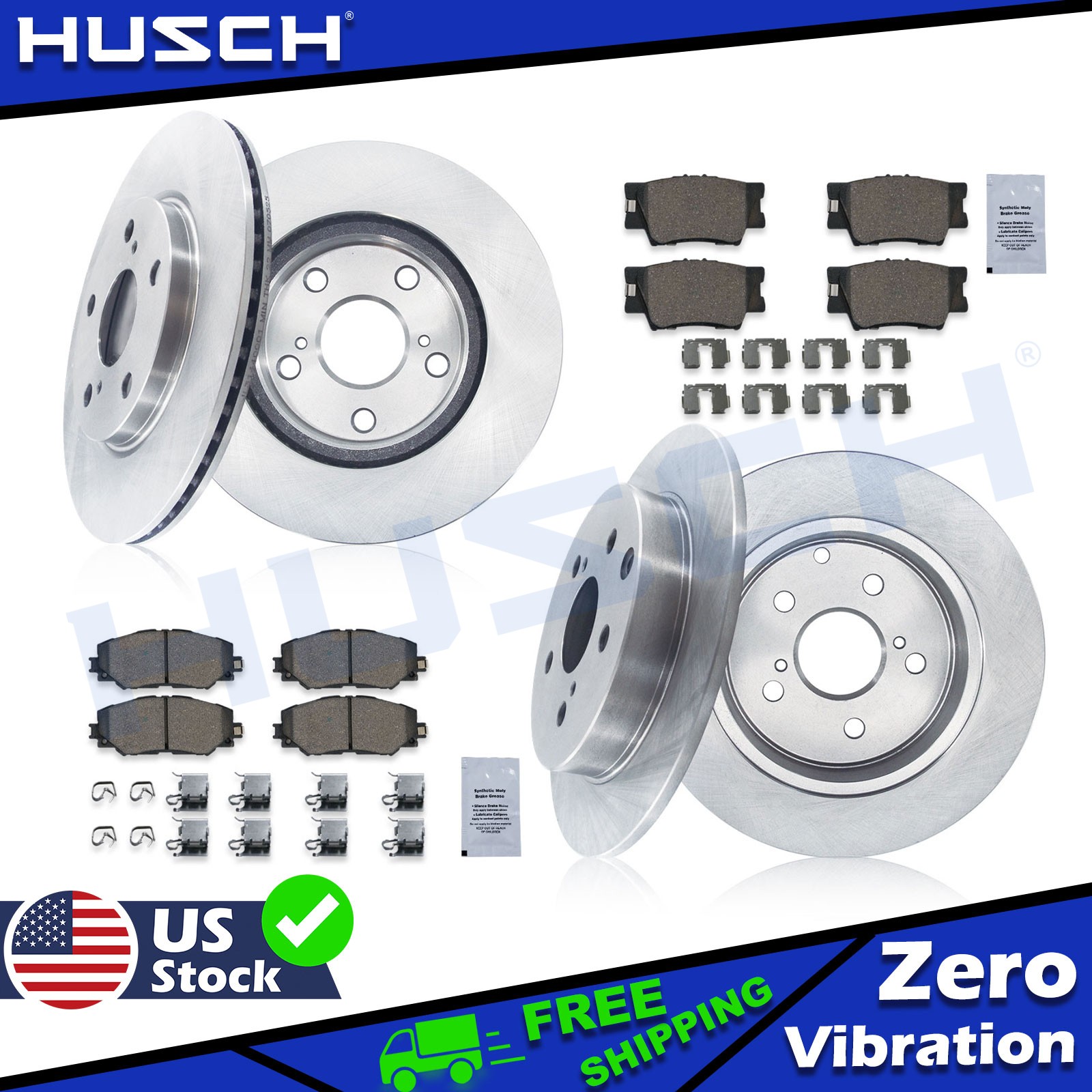 Front Rear Disc Rotors Ceramic Brake Pads for LEXUS HS250H TOYOTA RAV4