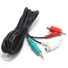 6-Ft Headphone Jack to RCA Adapter Cord, 2 RCA Piggyback to 3.5Mm TRS Audio Spli