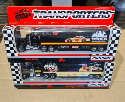 MATCHBOX SUPER STAR NASCAR TRANSPORTER MAC TOOLS RACING X 2 