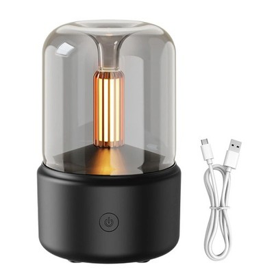 Black USB Vintage Style Plug In Candlelight Aroma Diffuser Humidifier 120ml