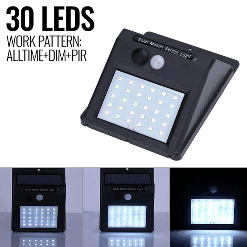 Motion Sensor Light Outdoor Solar Powered Security Lights 30 LED Wireless Flood - Picture 6 of 6
