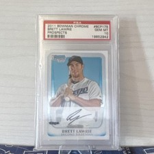 2011 Bowman Chrome Brett Lawrie Prospects Rookie #BCP175 PSA 10 Baseball Card. rookie card picture