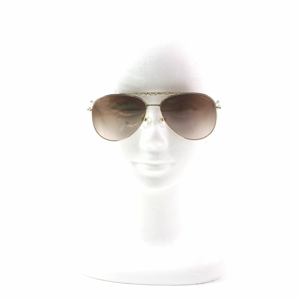 CHANEL Sunglasses 4231 Two Bridge Teardrop Coco Mark Gold