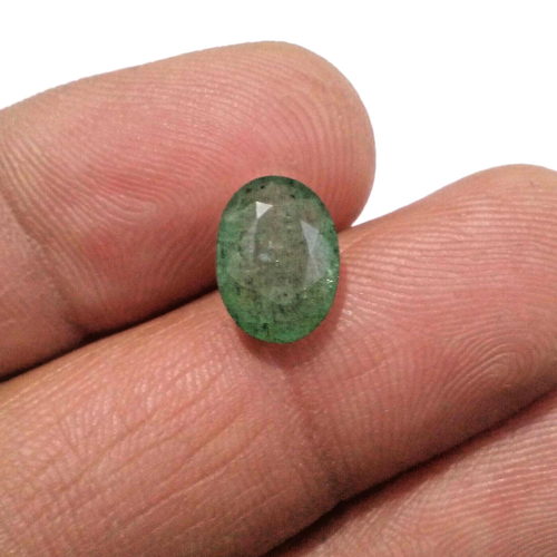 Excellent Huge 2.90 Crt Green Faceted Zambian Emerald Oval Shape Loose Gemstone - Imagen 5 de 9