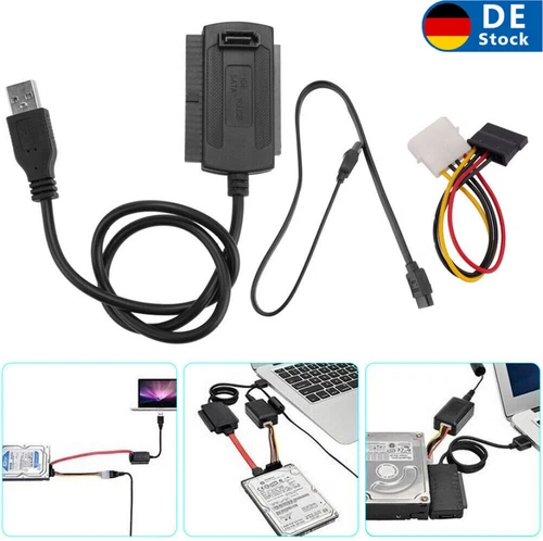 USB auf IDE + SATA Adapter für 2,5" & 3,5" HDD SSD Festplatten Festplatte DE